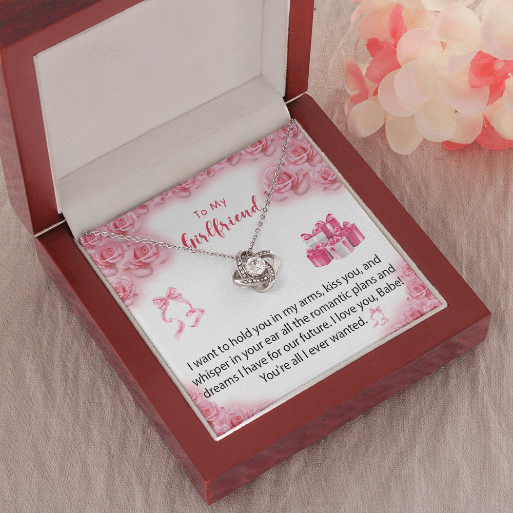 256A Necklace To My Girlfriend, Gift for Her From Boyfriend, Love Rose Gift for Girl