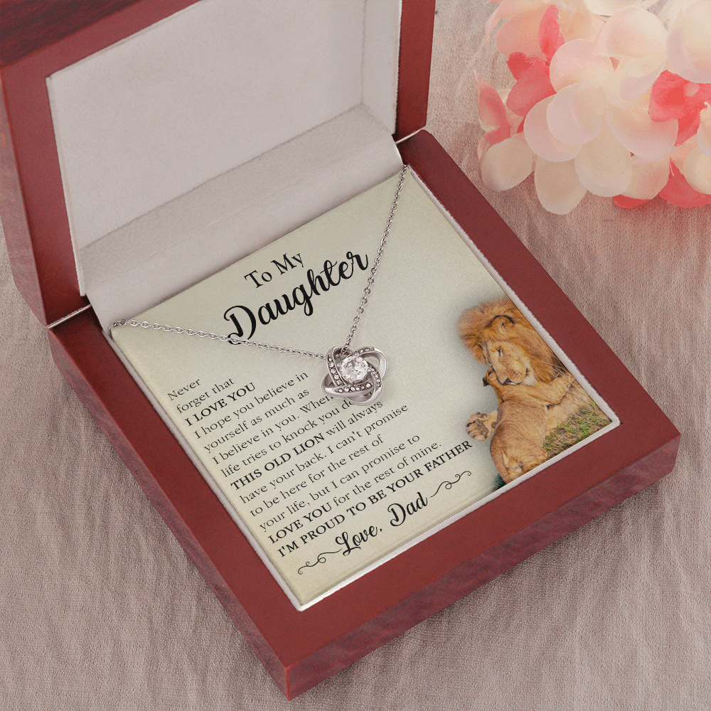 17A Necklace To My Lion Daughter, Necklace Gift for Daughter/Her, Gift From Lion Dad