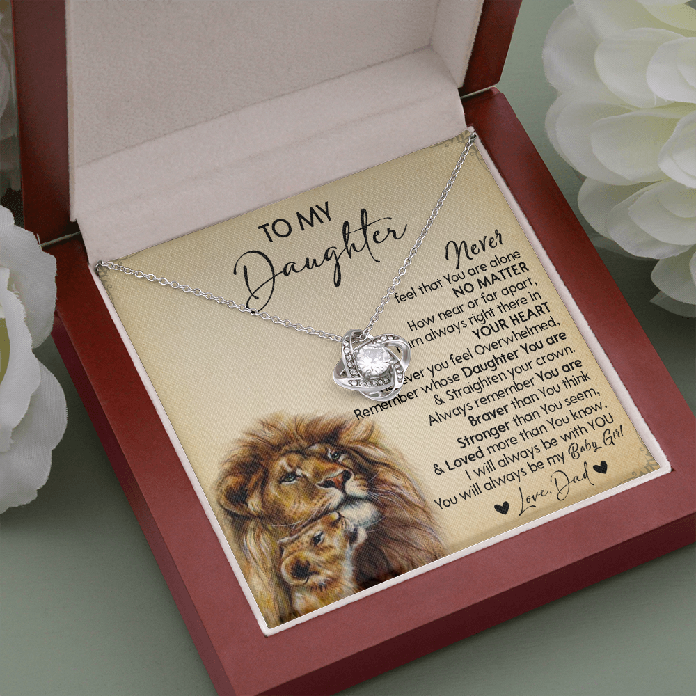 128A Necklace To My Daughter, Gift for Daughter, Birthday Gift, Lion Dad Necklace