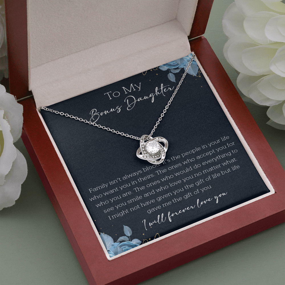 21A Cute Necklace To My Bonus Daughter, Necklace Gift for Her, Daughter From Mom Dad