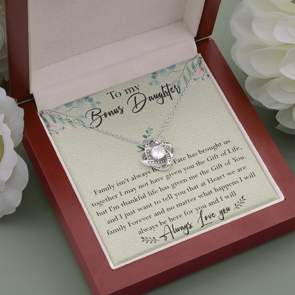 39A To My Bonus Daughter Necklace Family Isn't Always Blood Gift for Bonus Daughter