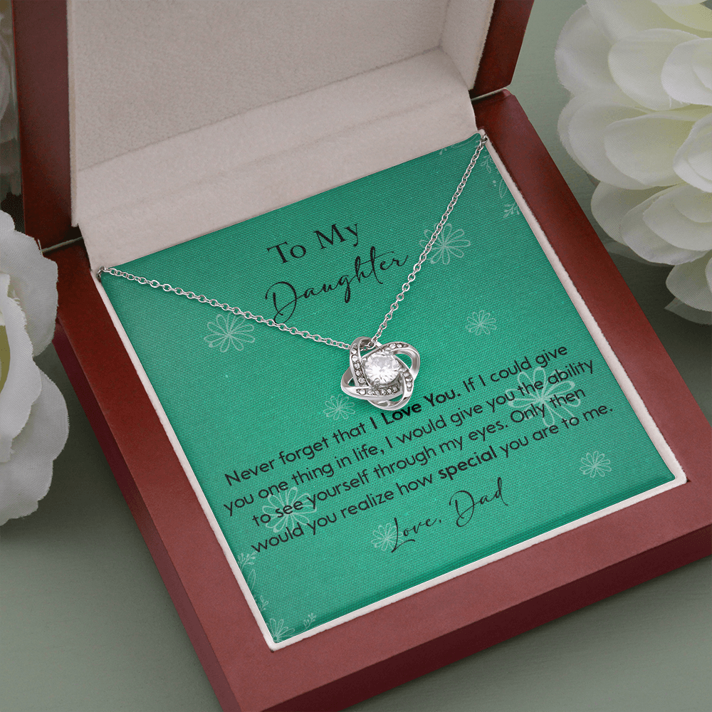 120A Necklace To My Daughter Gift From Dad, Never Forget That I LOVE YOU, Birth Gift