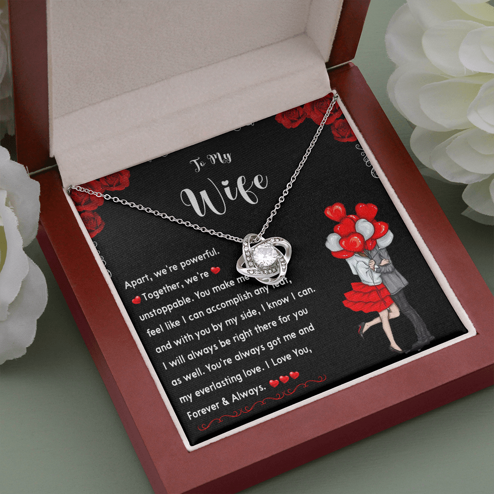 258A To My Wife Necklace, Couple In Love Necklace Gift for Her, I LOVE YOU Forever