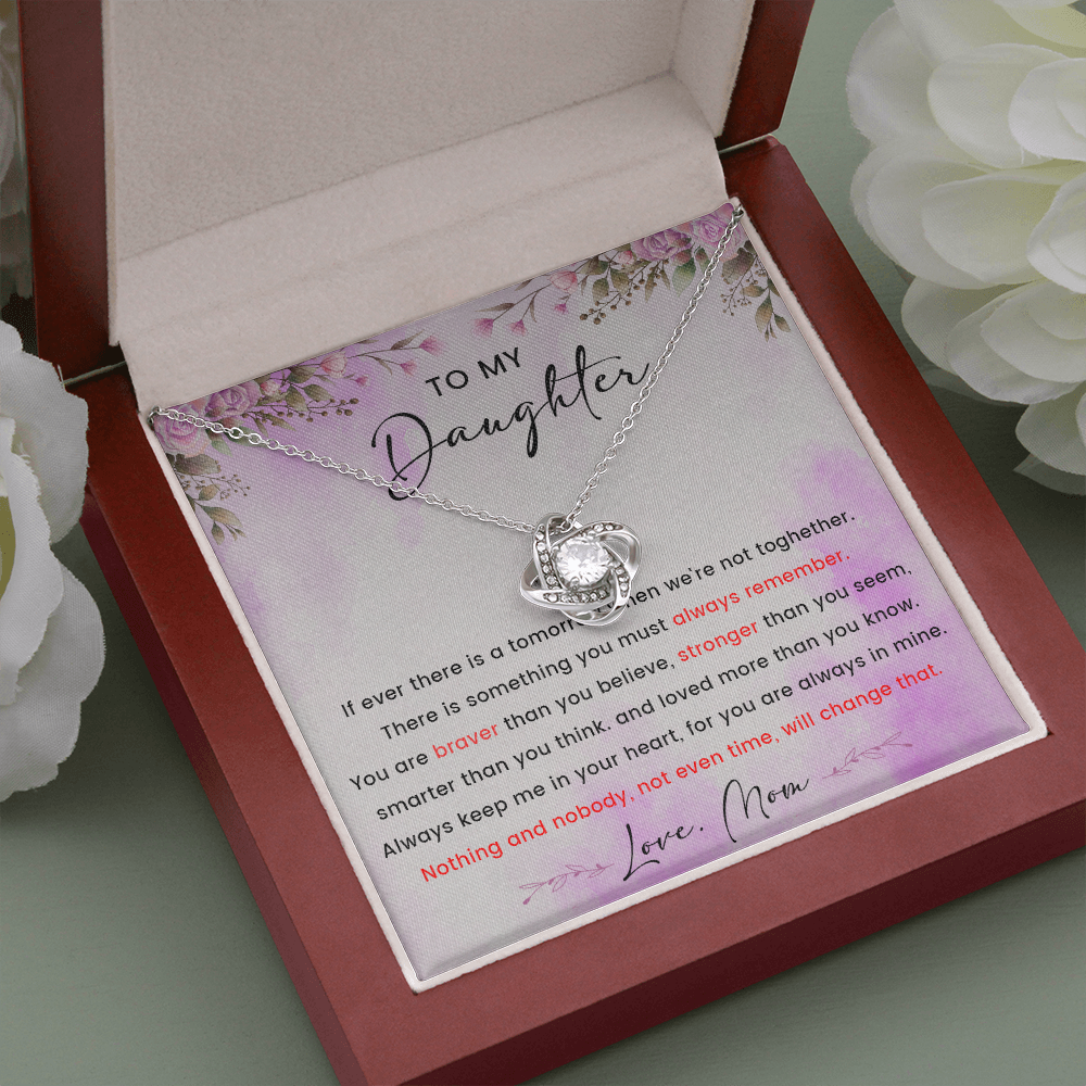 58A To My Daughter Necklace, Love Knot Necklace, Daughter Necklace From Mom