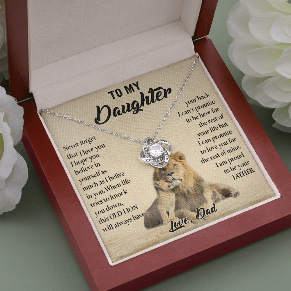 124A Necklace To My Daughter, Lion Daughter Birthday Gift from Lion Dad Necklace