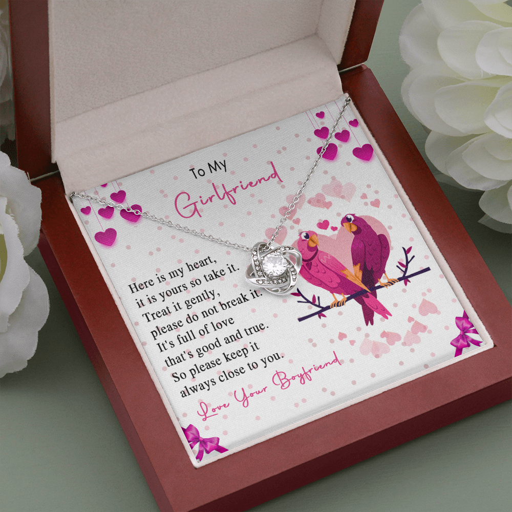 257A Loving Couple Birds Necklace To My Girlfriend, Gift for Her From Boyfriend