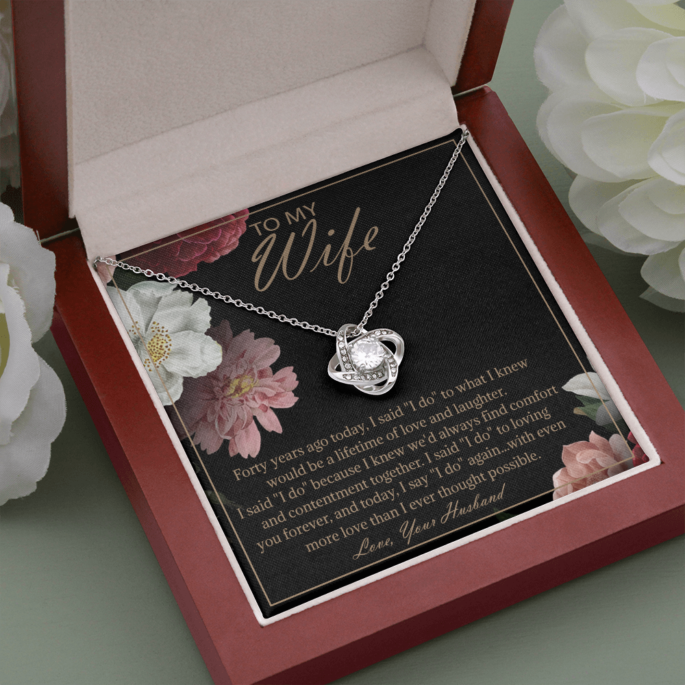 40th Anniversary Gifts For Wife Unique Card 40 Years Wedding Necklace Jewelry 334