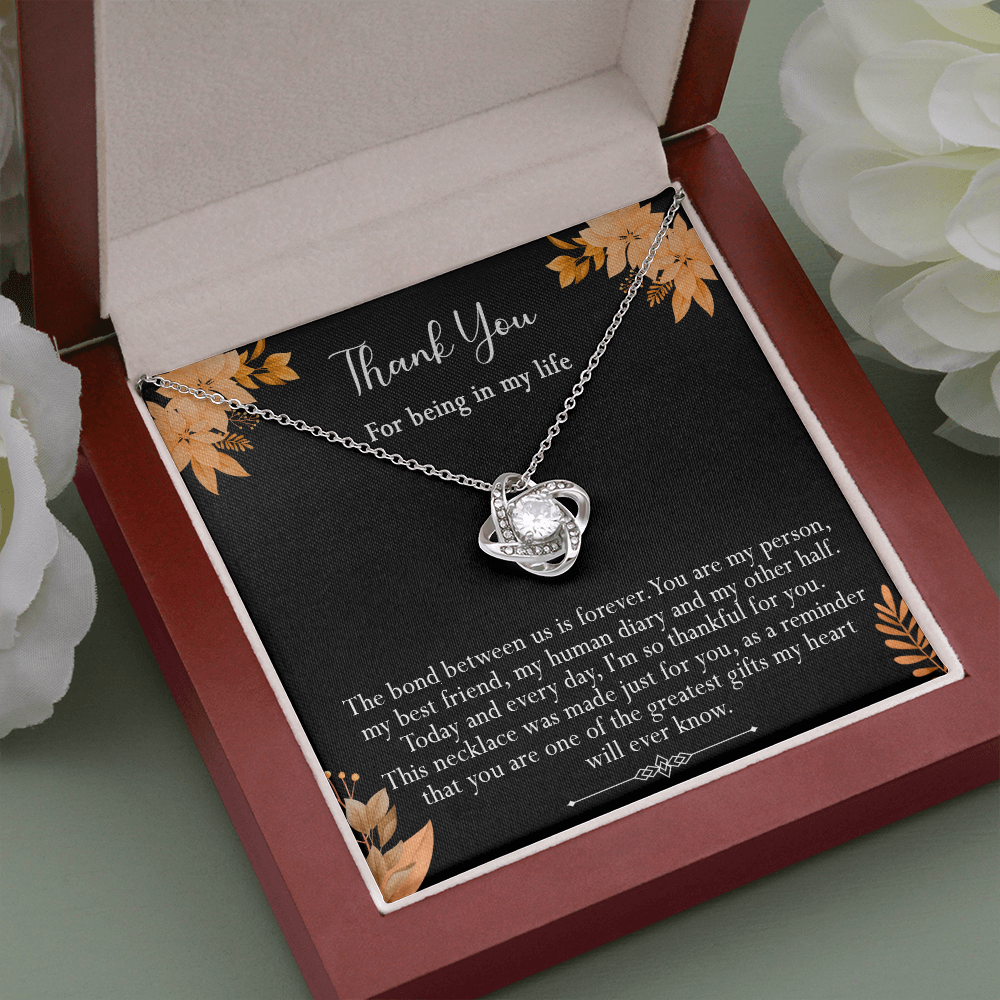 416A Thank you gift, Best friend gift Necklace, Thank you for being in my life