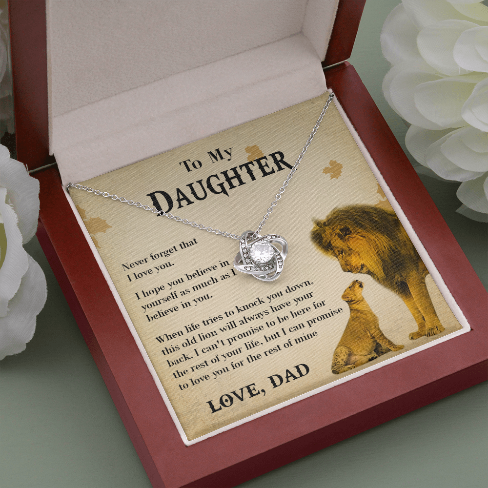 127A Necklace To My Daughter Lion, Daughter Birthday Gift, Lion Dad Necklace Gift