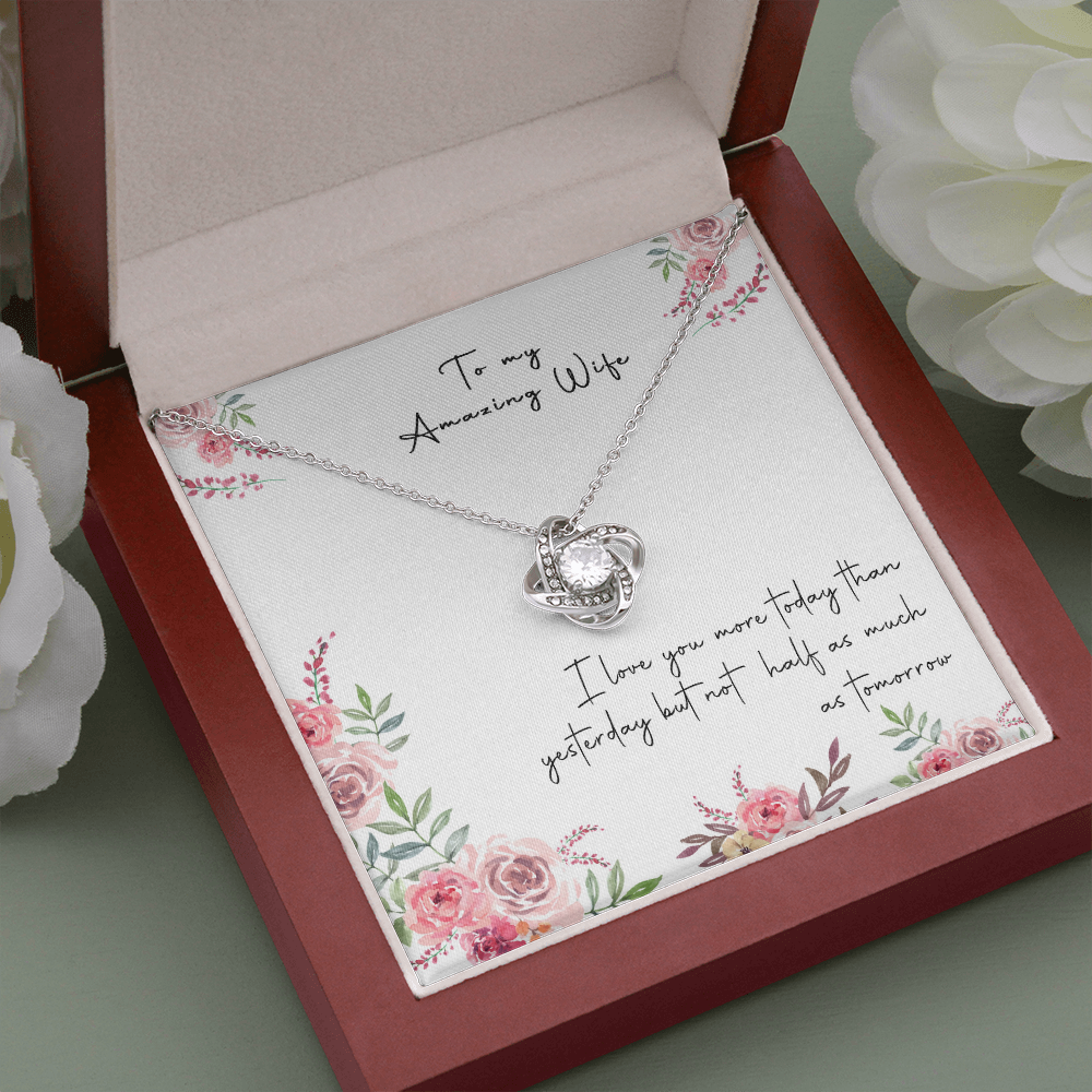 166A Necklace Gift To My Amazing Wife, Valentine Gift for Her, I LOVE YOU Forever