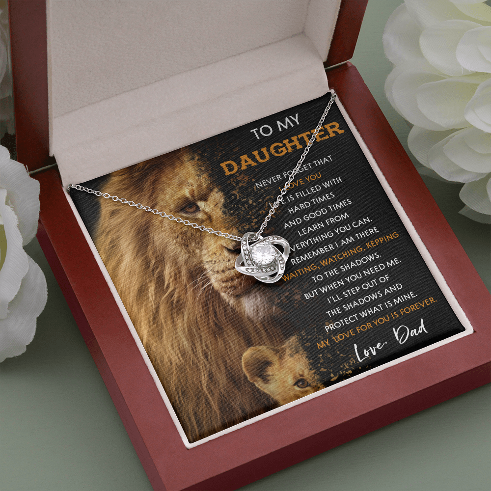 N377A To My Daughter Necklace, Gift For Daughter From Dad, Daughter And Father Lion