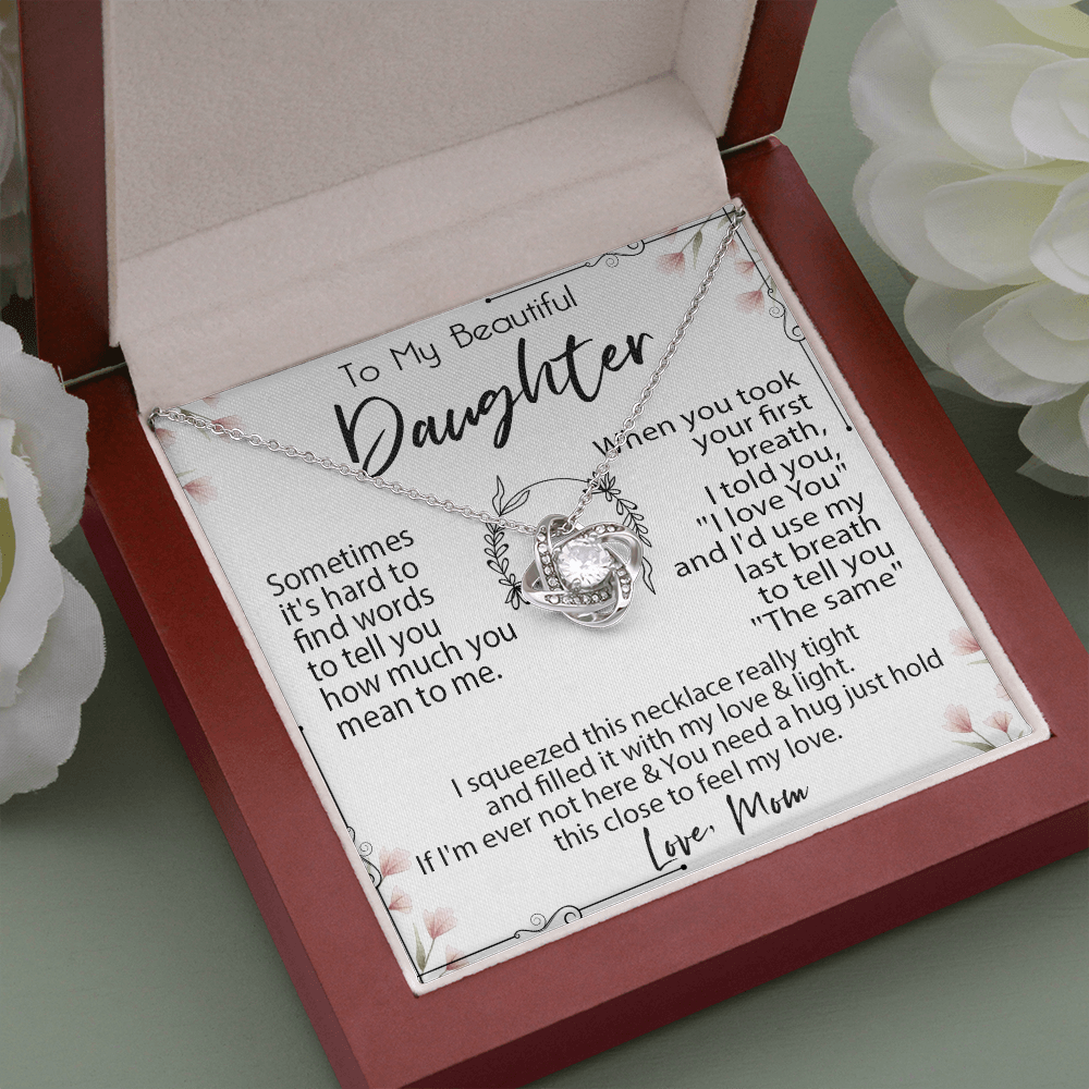 19A Necklace To My Beautiful Daughter, Necklace Gift for Daughter/Her From Mom