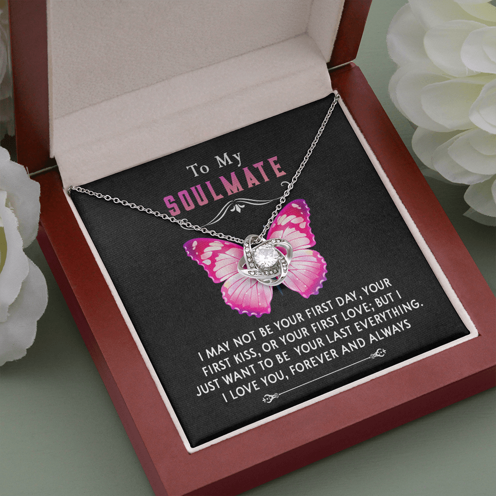 177A Necklace To My Soulmate, Butterfly Women Necklace, I LOVE YOU Forever & Always