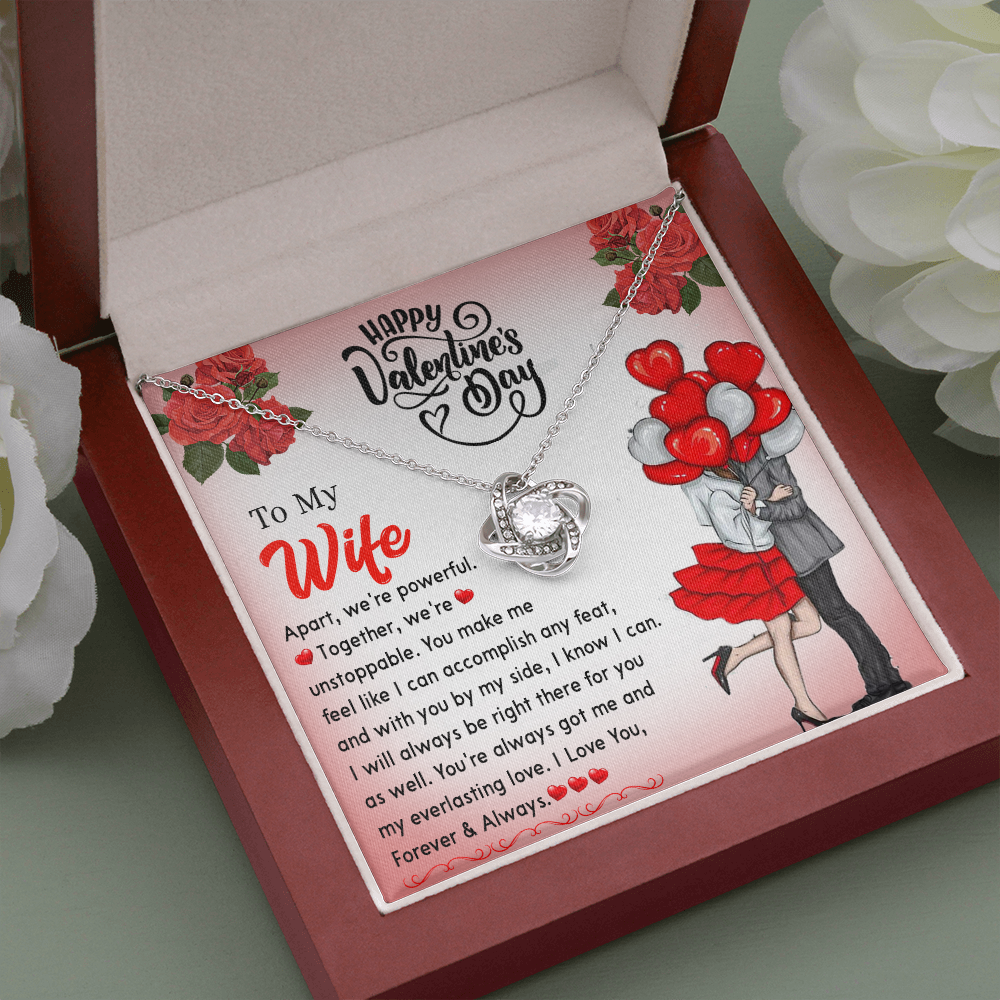 195A - Happy Valentine's Day Gift, Necklace To my Wife, I Love You Forever & Always