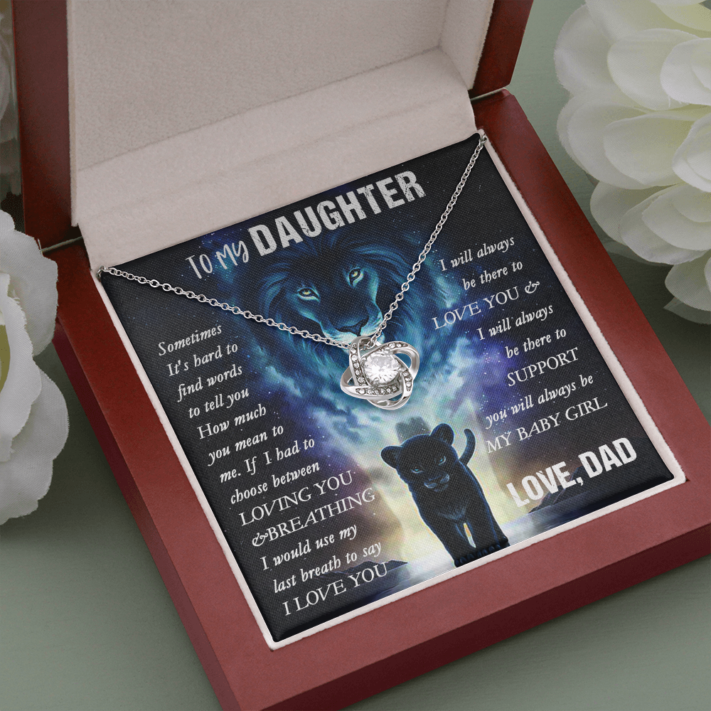 14A To my Lion Daughter Necklace, Lion Dad Gift for Daughter, My Baby Girl Necklace