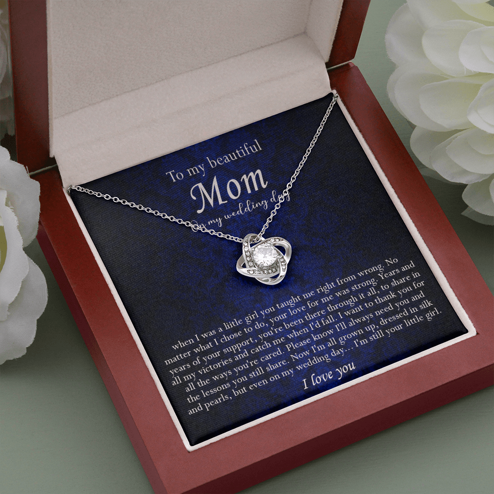 138A Necklace To My Beautiful Mom On My Wedding Day, I Love You Always Necklace Gift