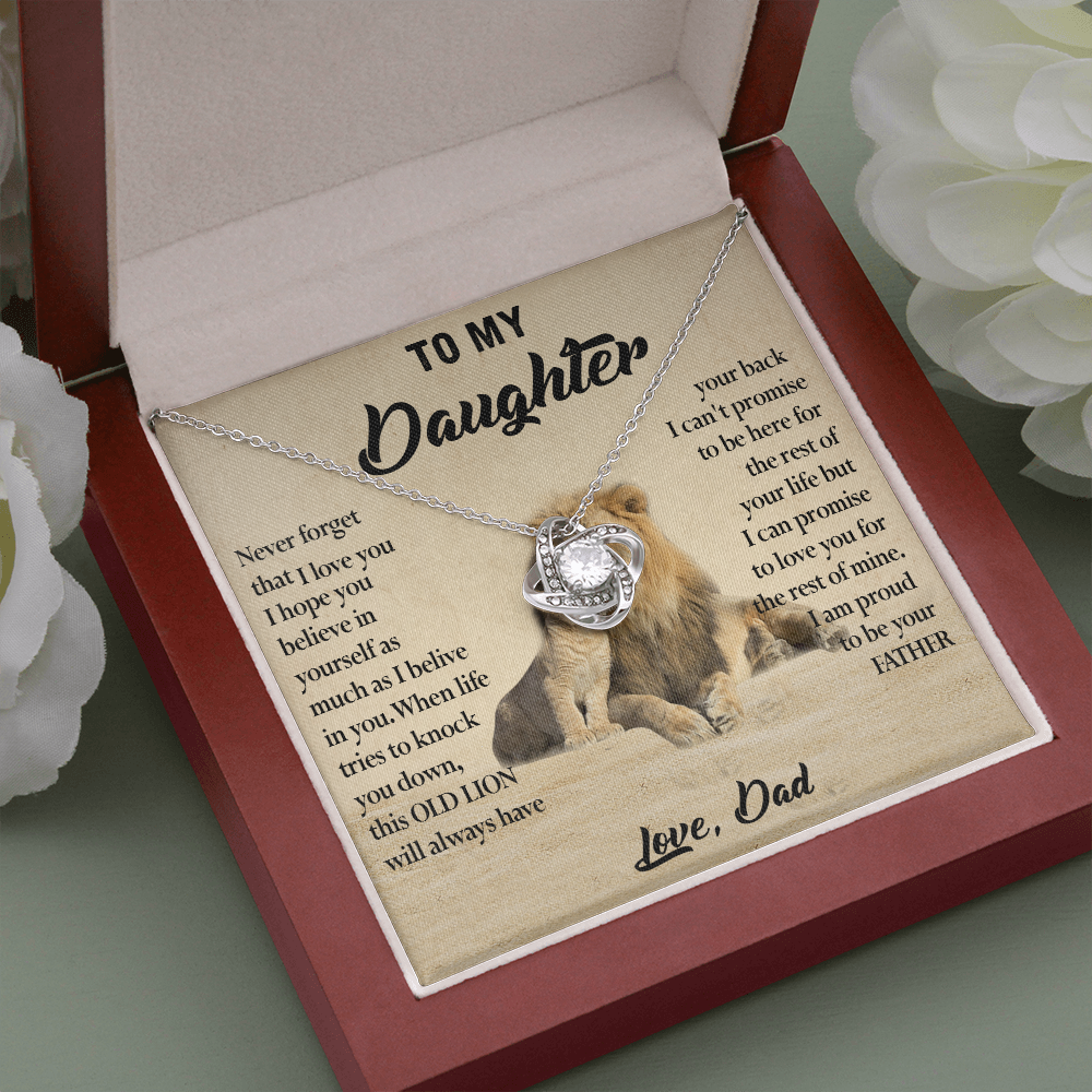 124A Necklace To My Daughter, Lion Daughter Birthday Gift from Lion Dad Necklace