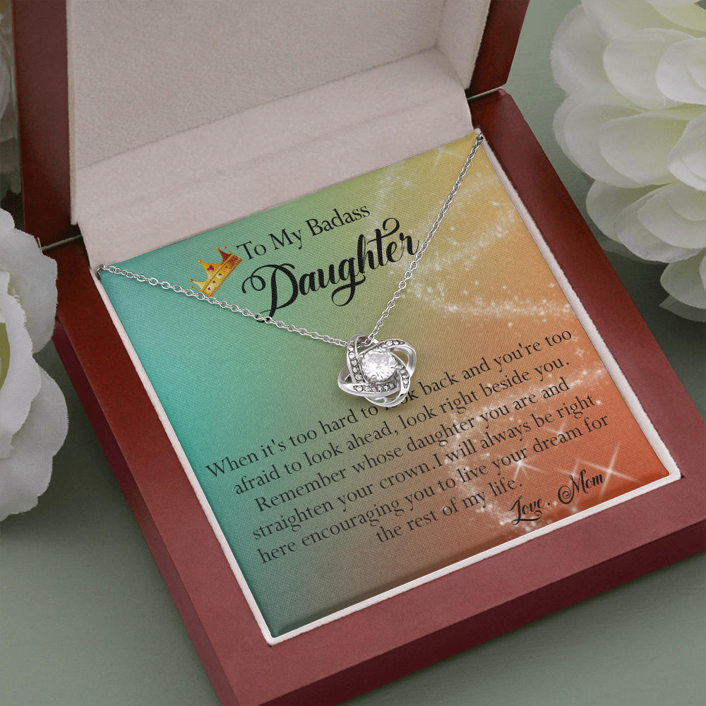 156A To My Badass Daughter Necklace, Gift for Her, Women, Birthday Gift from Mom