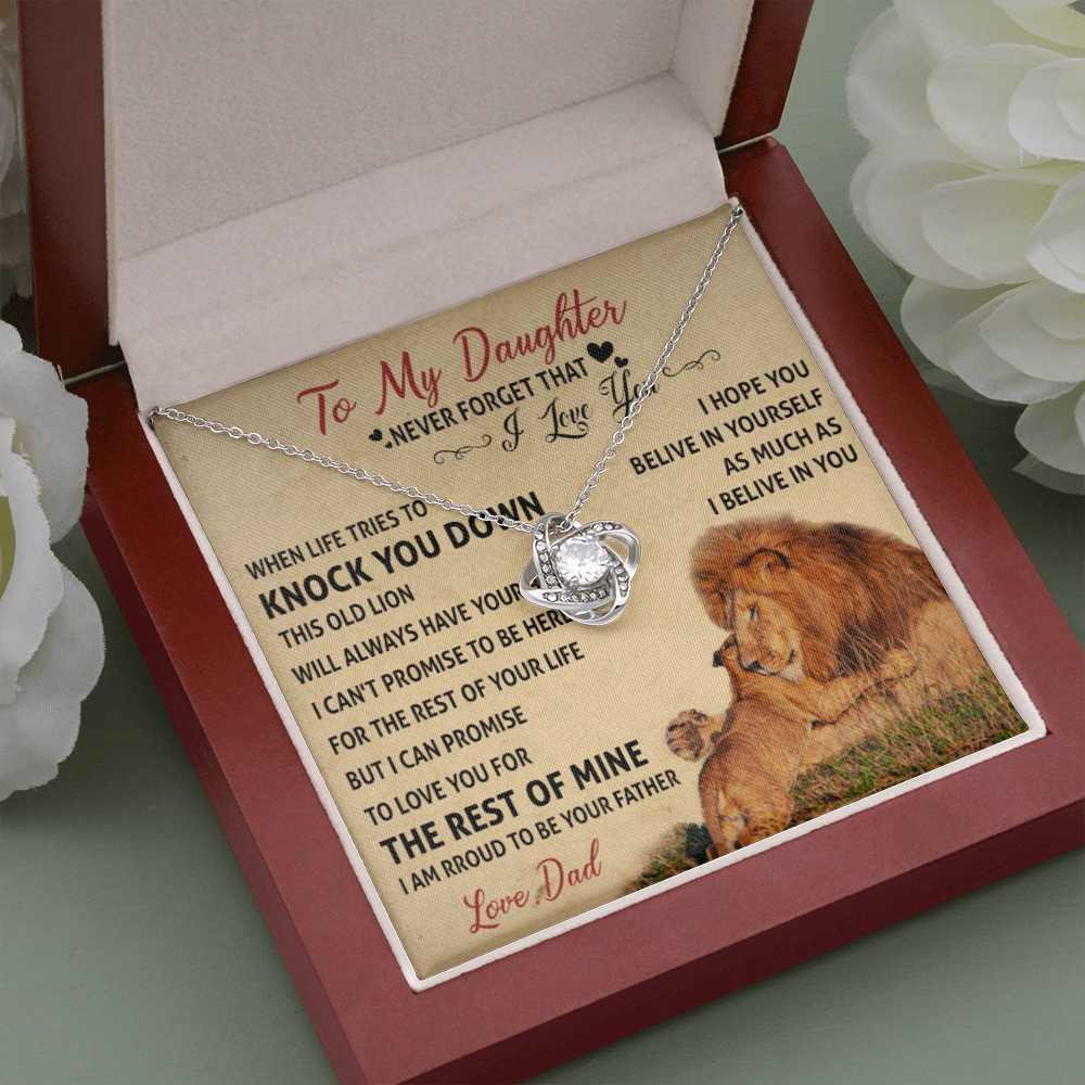 To my Daughter I Love You Necklace Lion Dad 513