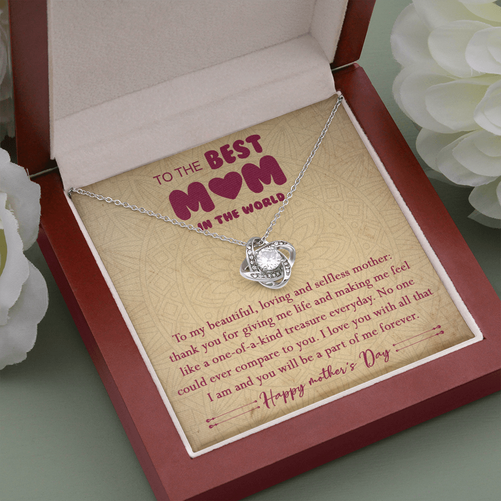 406A To The Best Mom In The World Necklace, Happy Morther's Day Gift For Mom