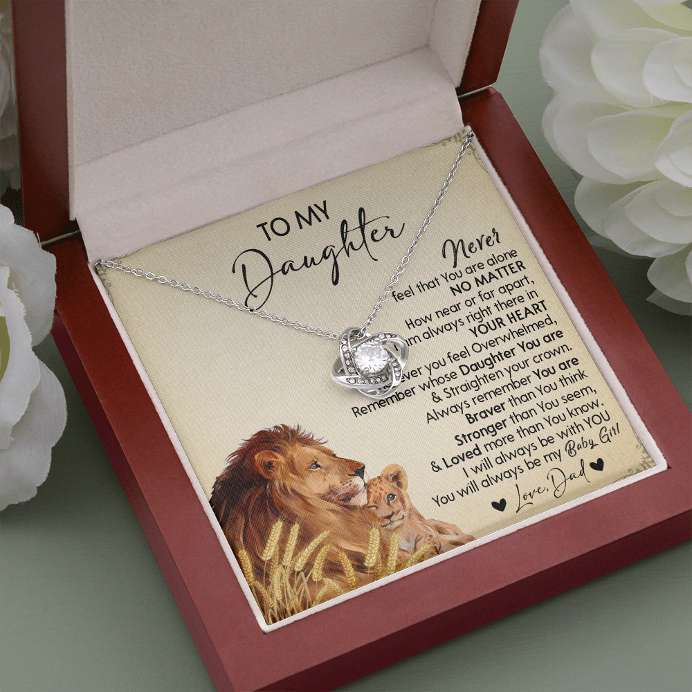 121A Necklace To My Daughter Gift From Lion Dad, You Are My Baby Girl, Birthday Gift