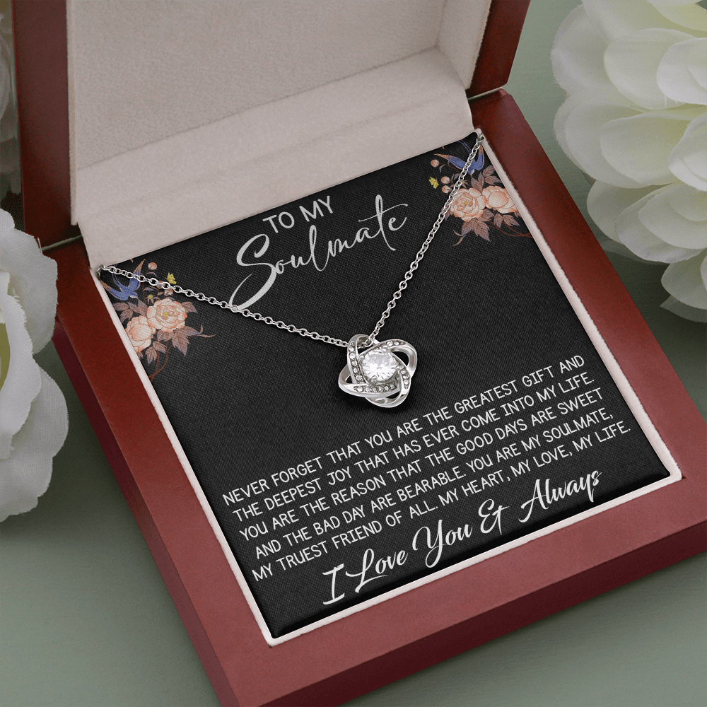 261 To My Soulmate Love Knot Necklace Engagement Jewelry for Future Wife