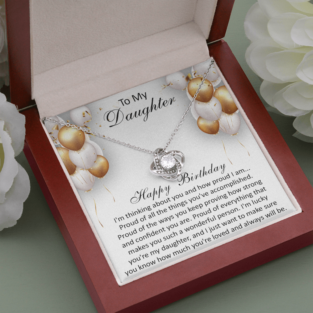 407A To My Daughter Necklace, Happy Birthday Gift, Necklace Gift For Daughter