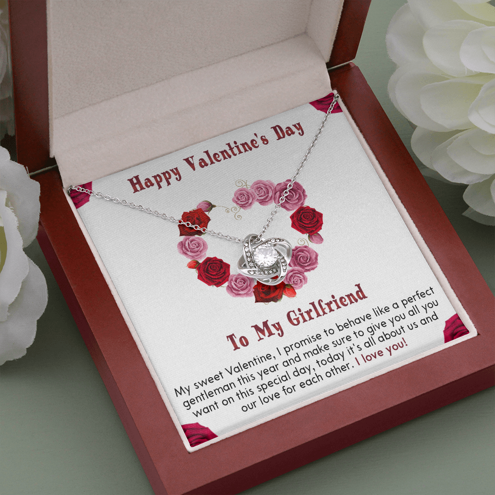 210A - Necklace To my Girlfriend, I LOVE YOU Necklace, Happy Valentine's Day Gift