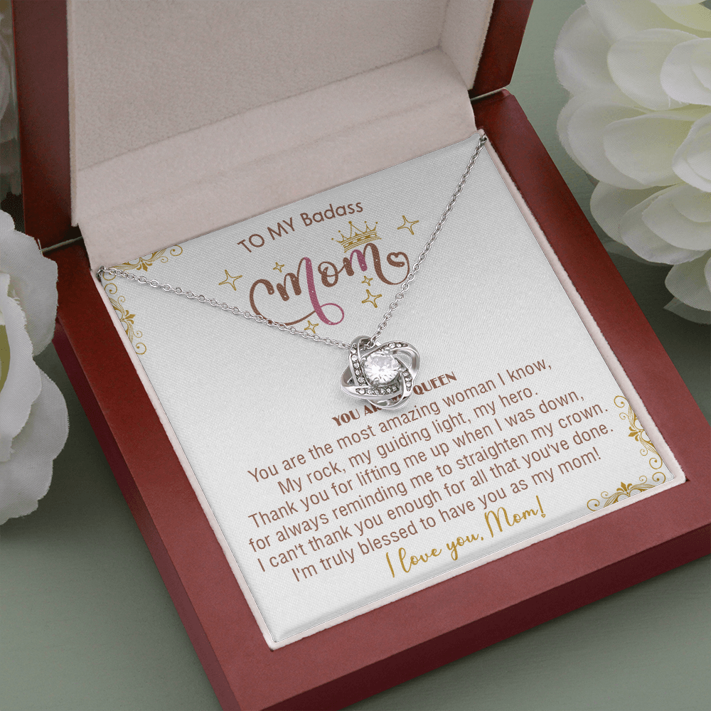 414A To My Badass Mom Necklace, You Are My Queen, I love You, Gift Necklace For Mom