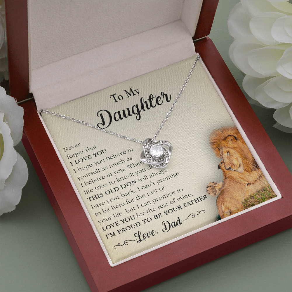 17A Necklace To My Lion Daughter, Necklace Gift for Daughter/Her, Gift From Lion Dad