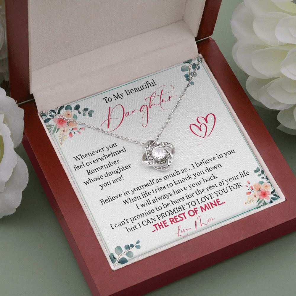 149A Necklace To My Beautiful Daughter, Daughter Birthday Gift from Mom, I Love You