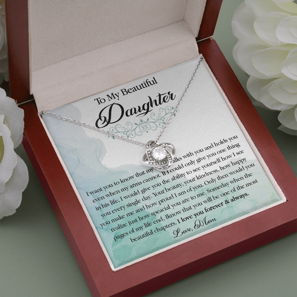 25A To My Beautiful Daughter Necklace, Gift Birthday From Mom For Daughter
