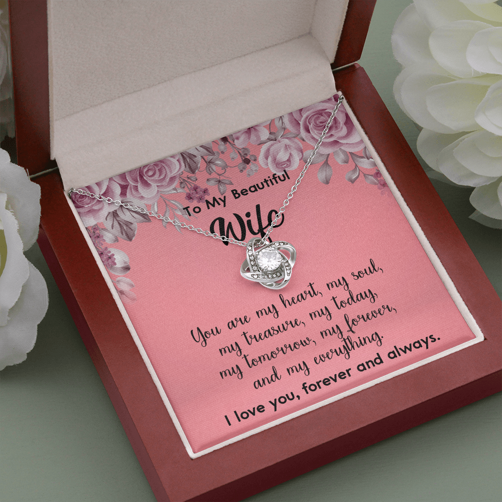 160A To My Beautiful Wife Necklace, Gift for Her, Valentine's Day Necklace Gift