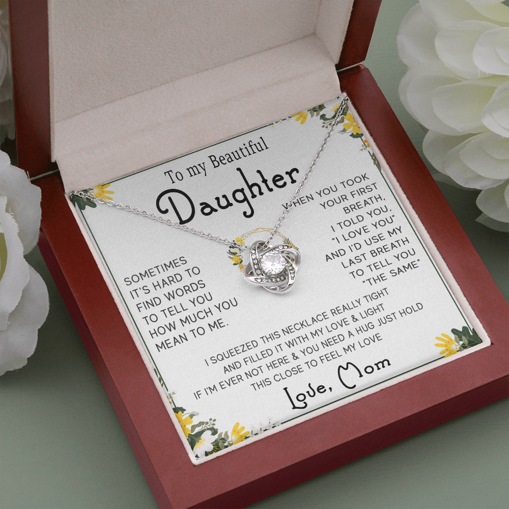 46A To My Beautiful Daughter Necklace, Gift For Daughter From Mom, Gift Birthday