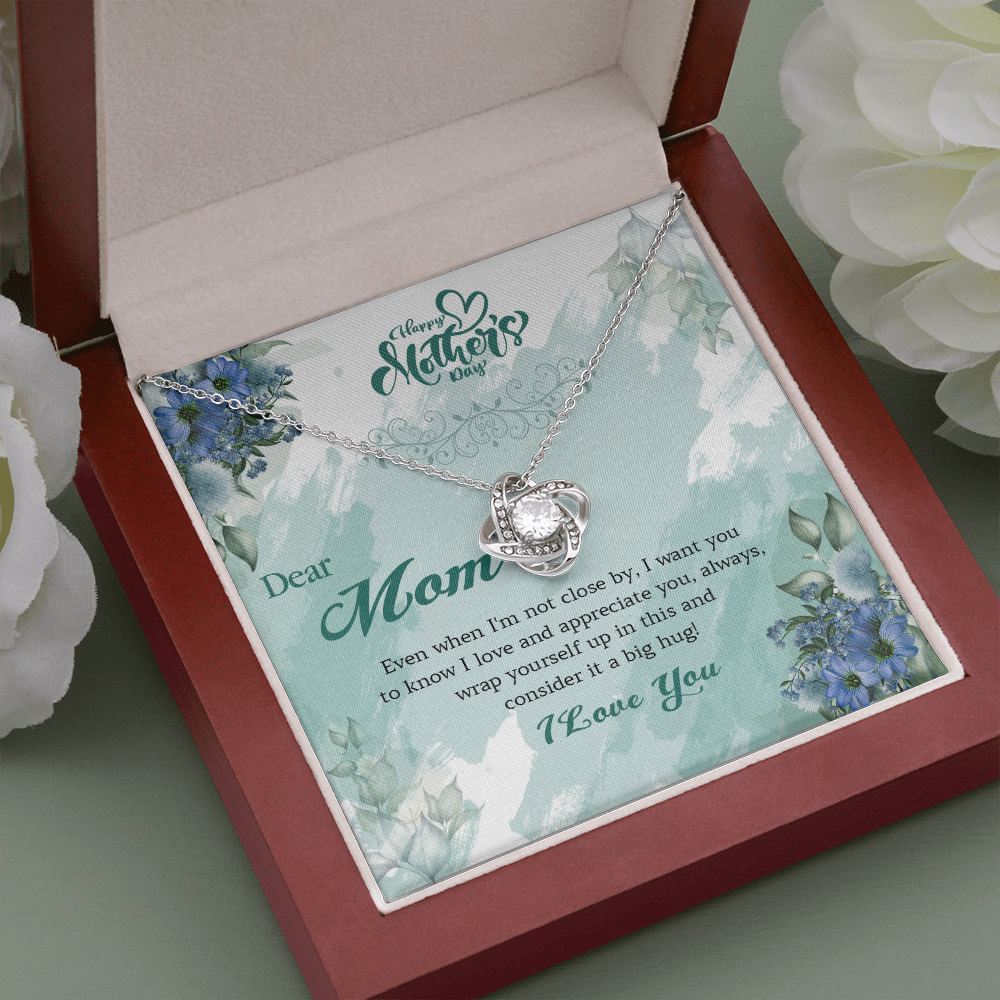 411A Dear Mom I Love You Necklace, Happy Mothers Day Gift Necklace, Necklace Gift Mom