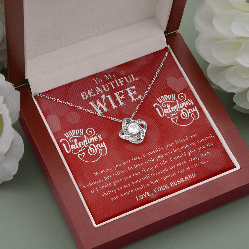 190A - To my Beautiful Wife, Necklace Gift for Wife, Women, Girl, Happy Valentine's Day