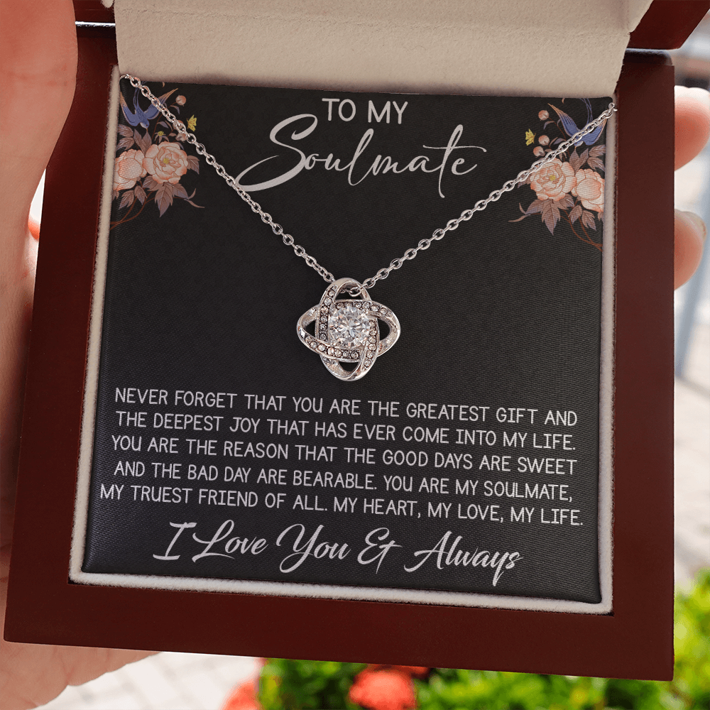 261 To My Soulmate Love Knot Necklace Engagement Jewelry for Future Wife