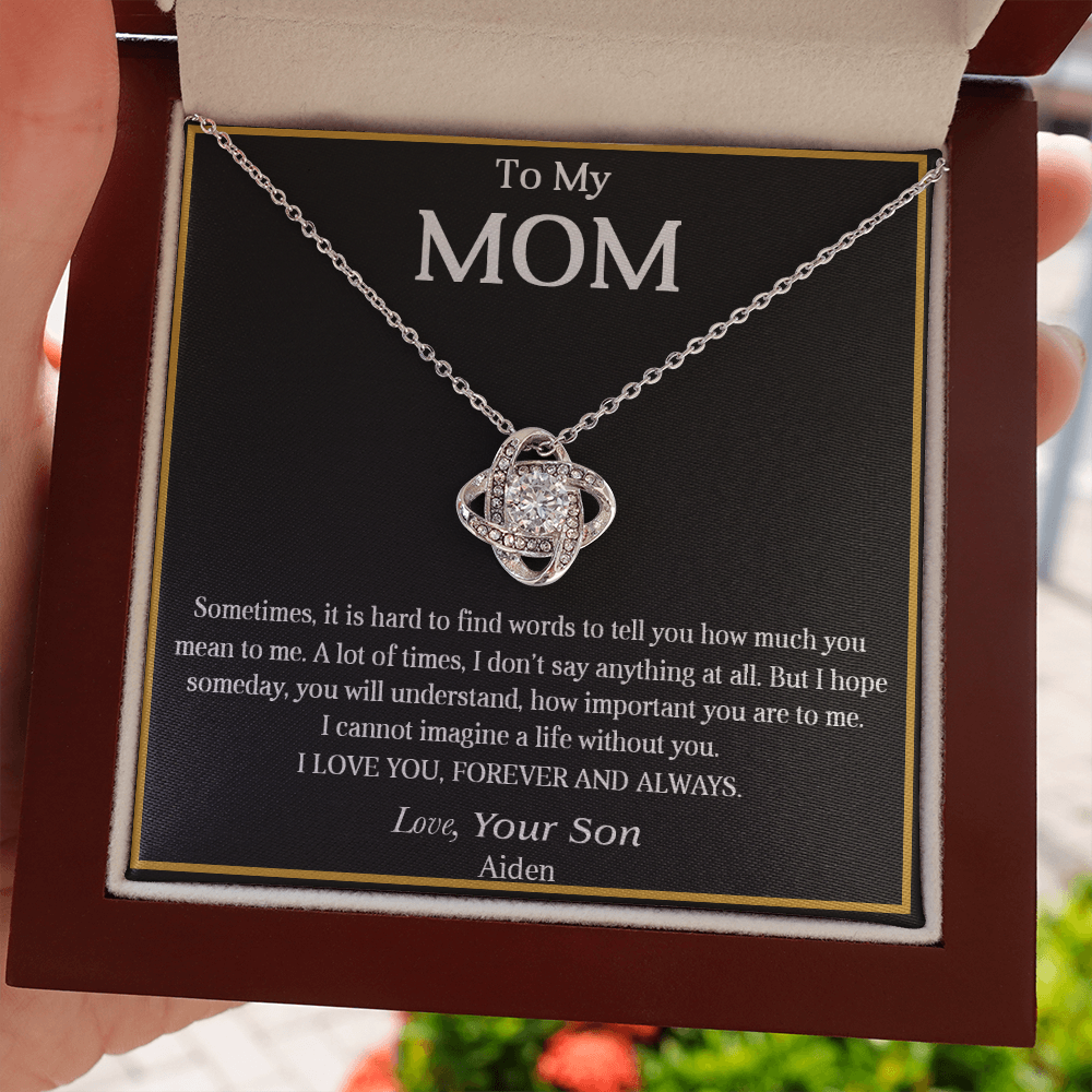 aiden Necklace for Mom, Mama, Mother - Happy Mother's Day - From Son
