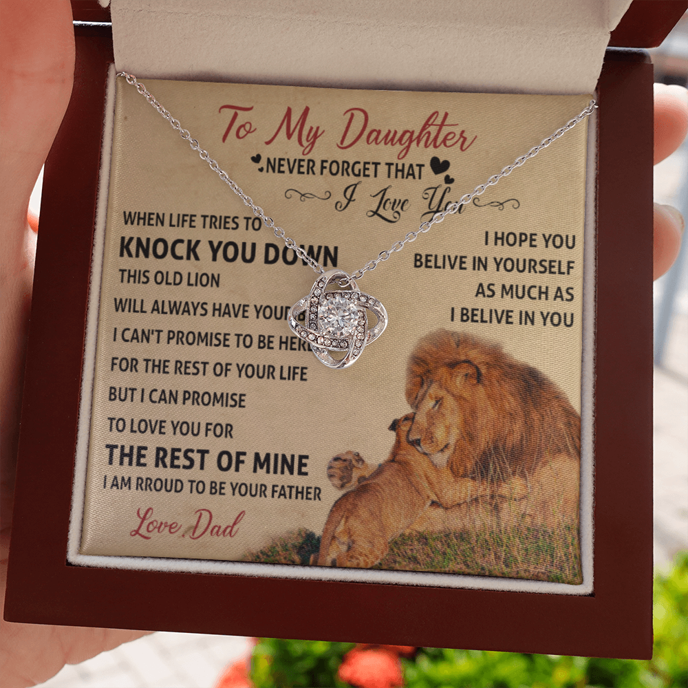 To my Daughter I Love You Necklace Lion Dad 513