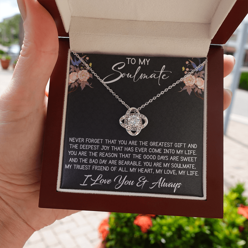 261 To My Soulmate Love Knot Necklace Engagement Jewelry for Future Wife