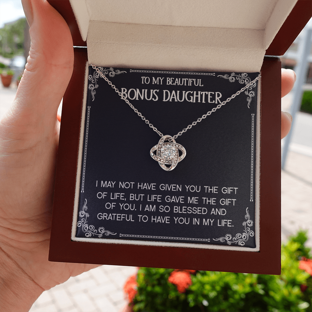 To My Bonus Daughter - Love Knot Necklace 497