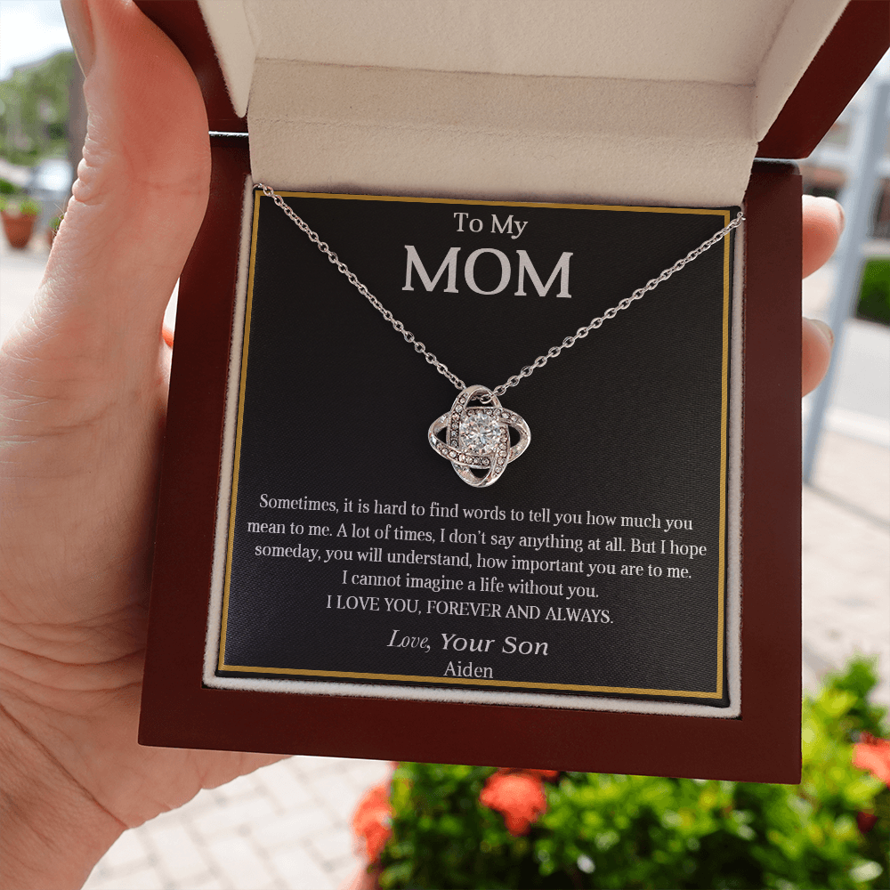 aiden Necklace for Mom, Mama, Mother - Happy Mother's Day - From Son