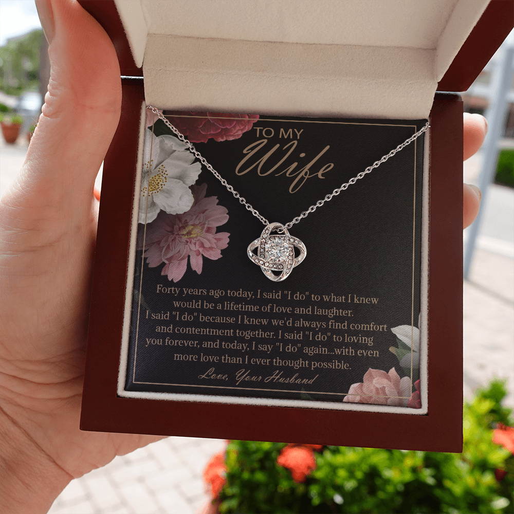 40th Anniversary Gifts For Wife Unique Card 40 Years Wedding Necklace Jewelry 334