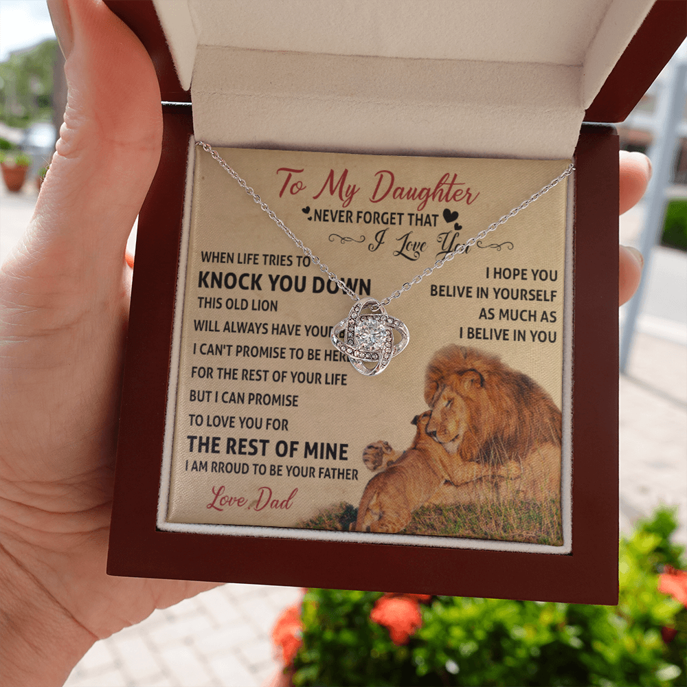 To my Daughter I Love You Necklace Lion Dad 513