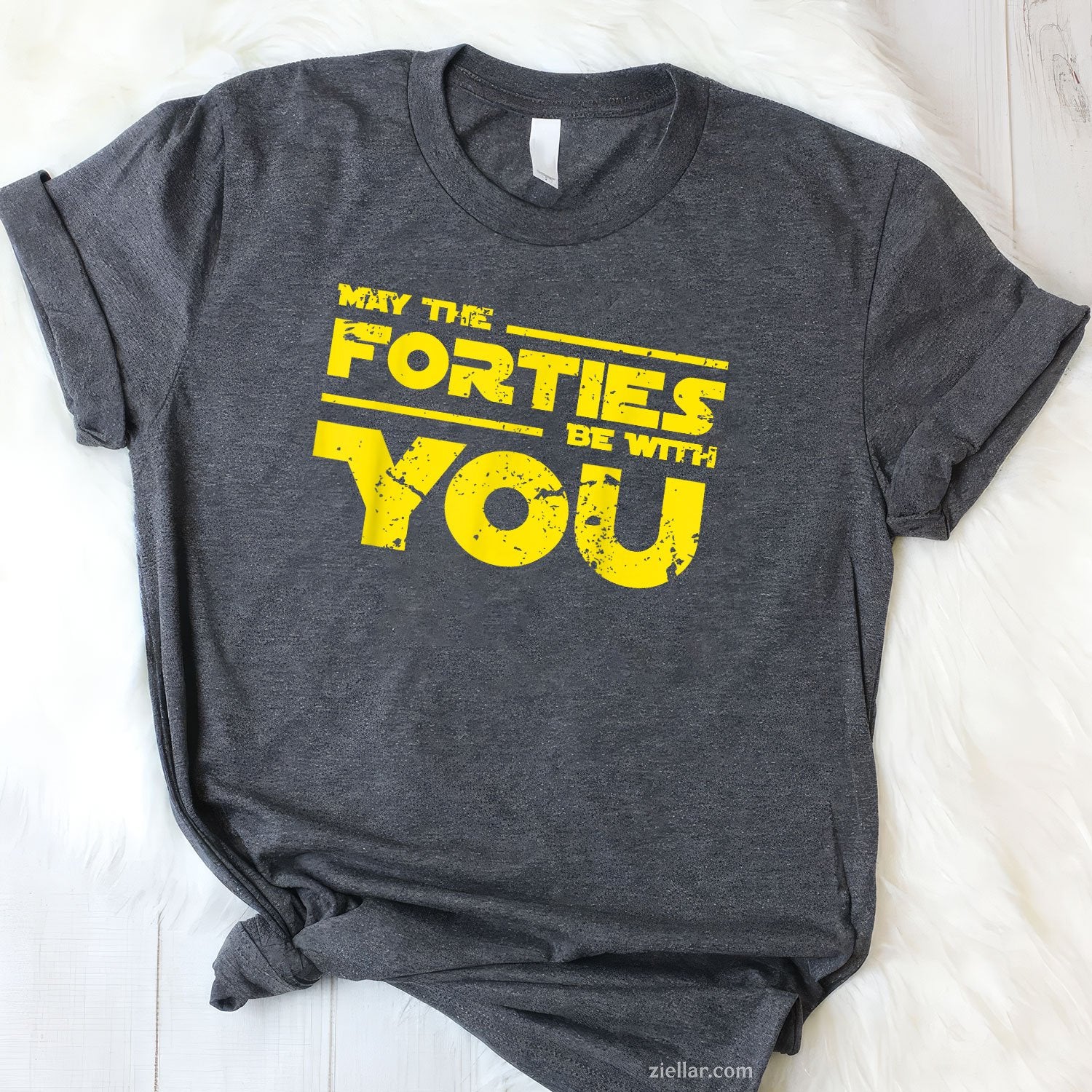 40th Birthday Tee and T-Shirt for May Adults, Funny May the Forties Be With You T-Shirt