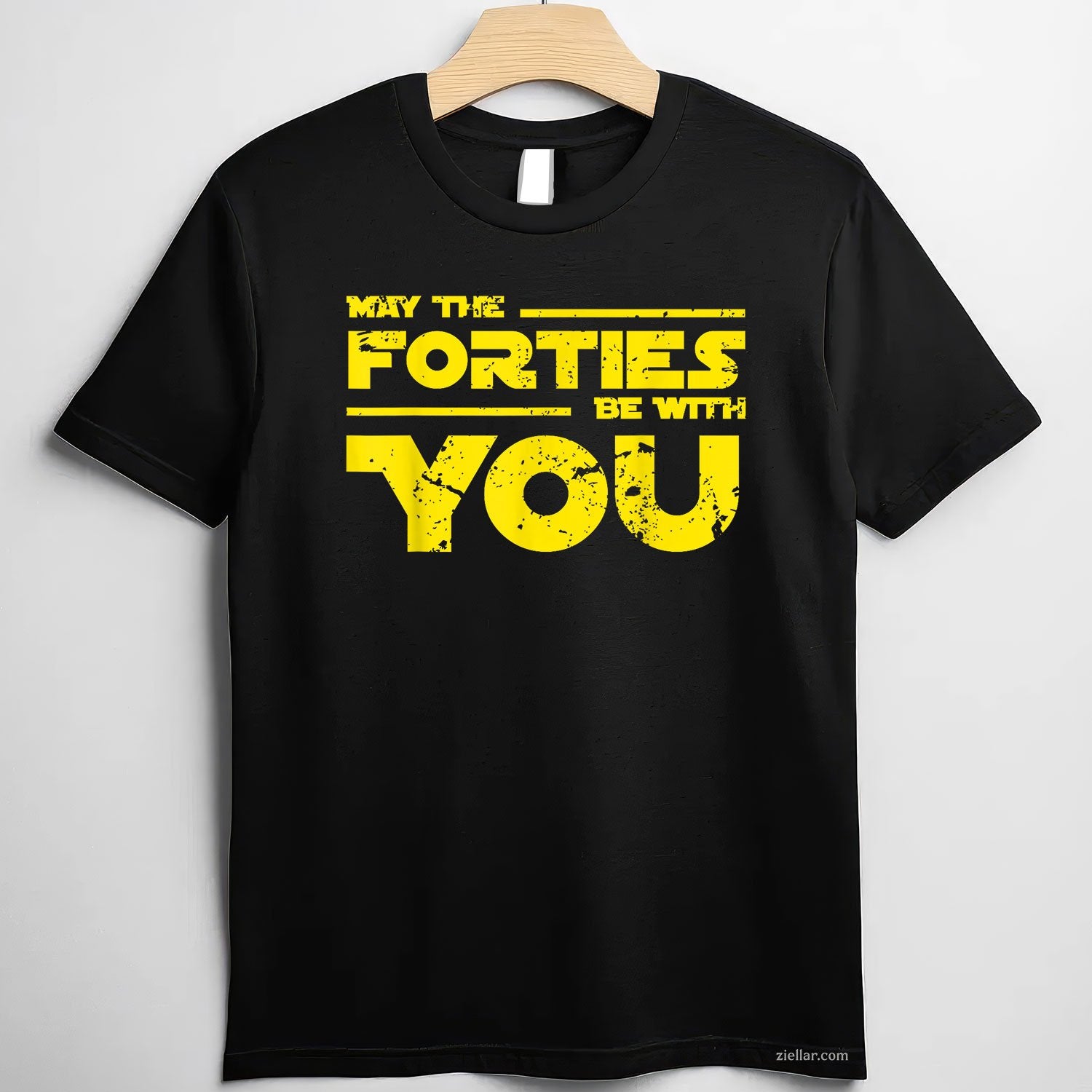 40th Birthday Tee and T-Shirt for May Adults, Funny May the Forties Be With You T-Shirt