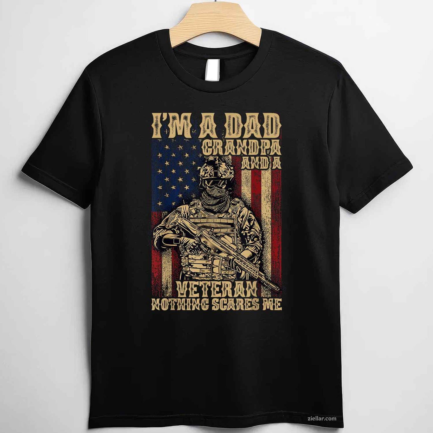 4Th Of July Usa Flag, I'M A Dad, Grandpa And A Veteran T-Shirt And Tee For Adults