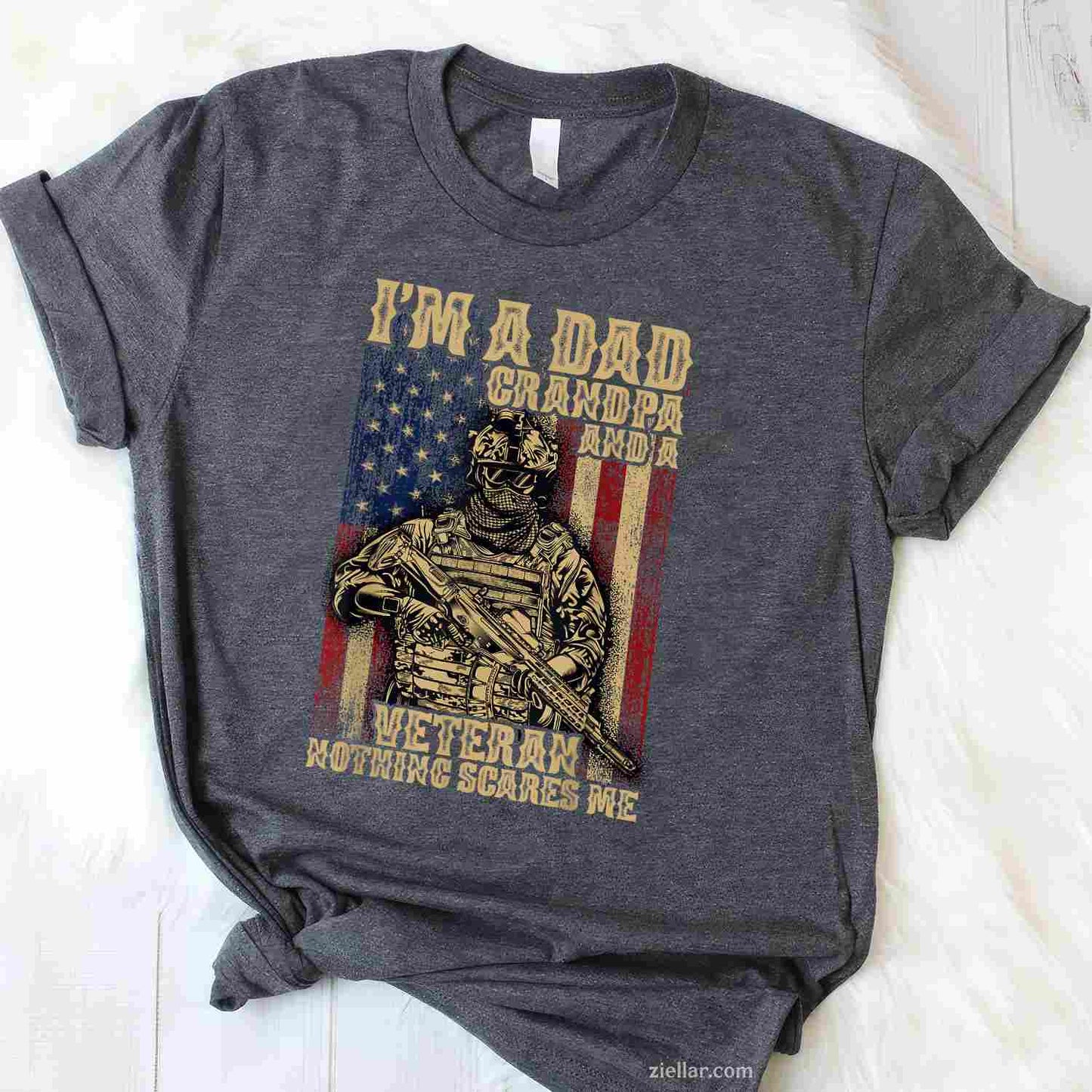 4Th Of July Usa Flag, I'M A Dad, Grandpa And A Veteran T-Shirt And Tee For Adults