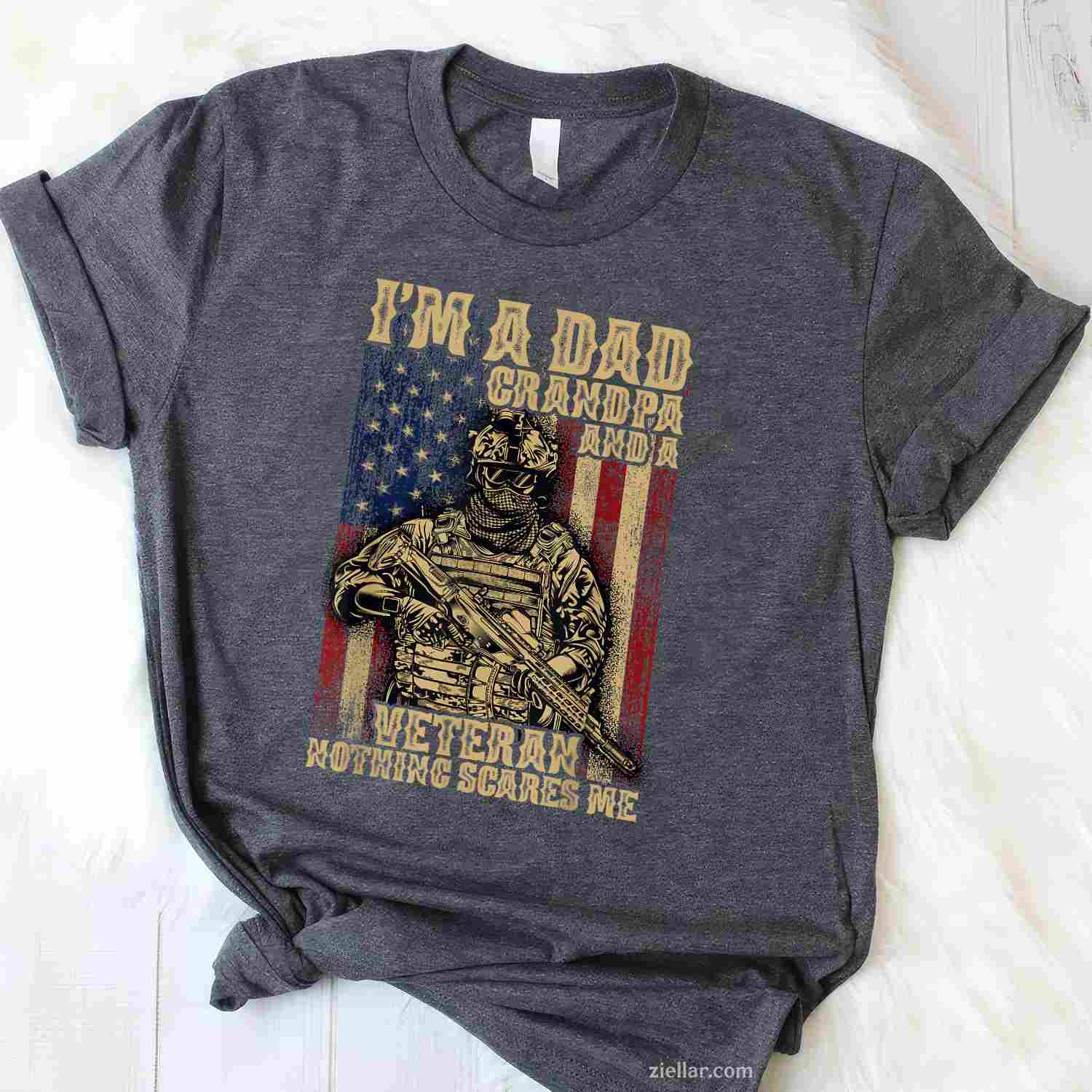 4Th Of July Usa Flag, I'M A Dad, Grandpa And A Veteran T-Shirt And Tee For Adults
