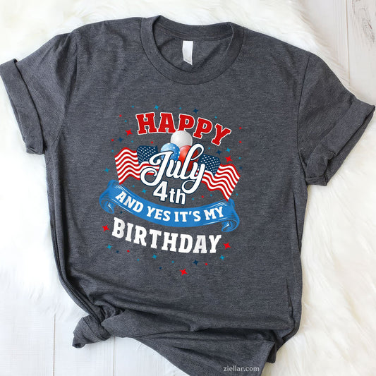 4th of July Birthday Shirt American Flag